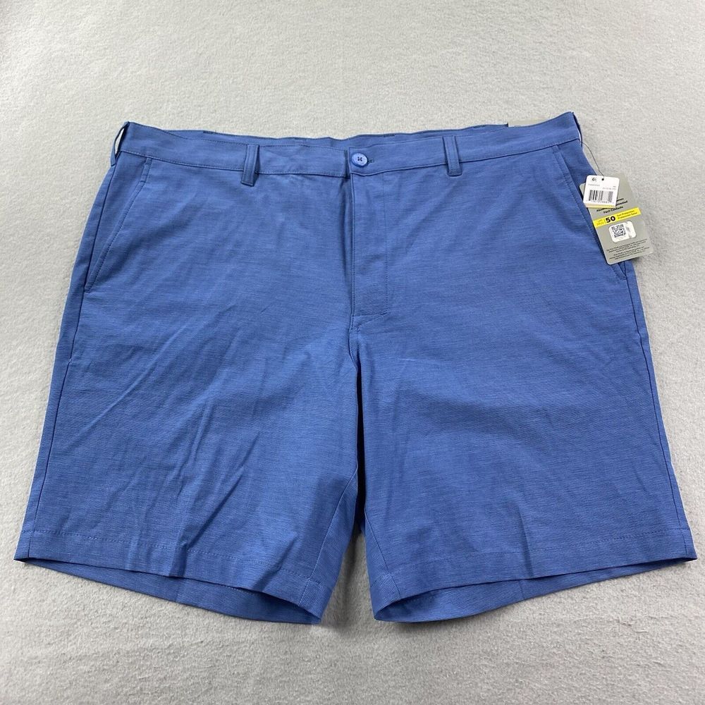 PGA Tour Shorts Men‎ 42 Blue Chino Moisture Wicking Performance Golf UPF 50
